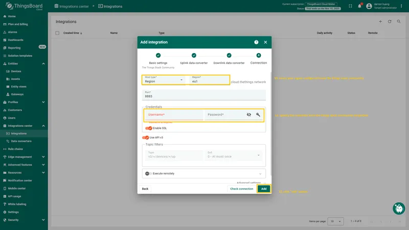 Next, fill in the fields with your parameters. After, press "**Add**" button.