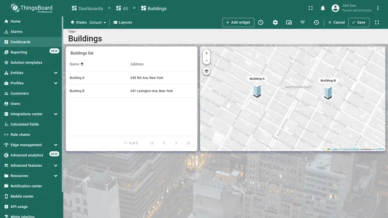 Save button highlighted in Manage dashboard states dialog
