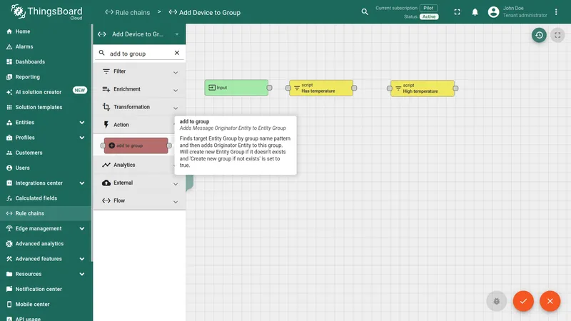 Search for add to group node