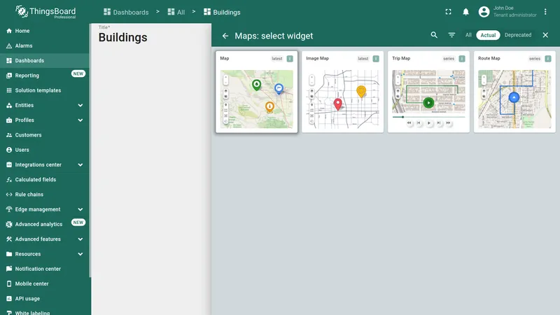Maps widget list