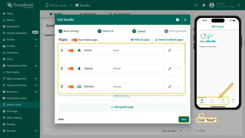Configure navigation layout