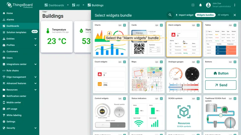 Select Alarm widgets bundle