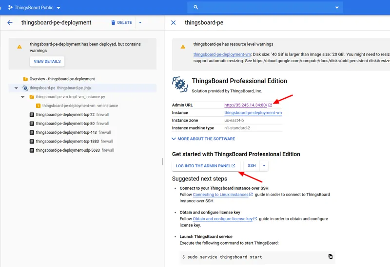 ThingsBoard admin panel