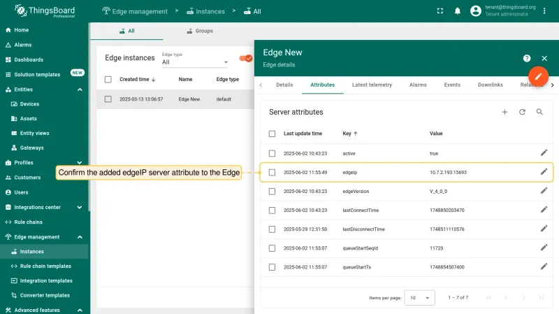 edgeIp attribute confirmed on the Edge