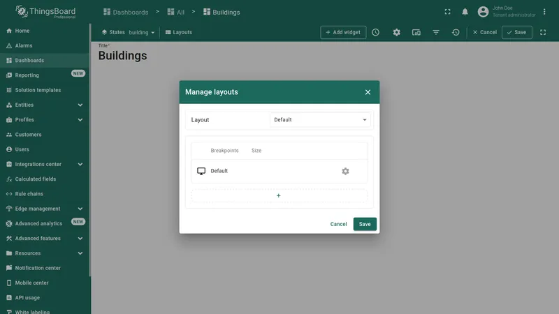 Dashboard with applied background image