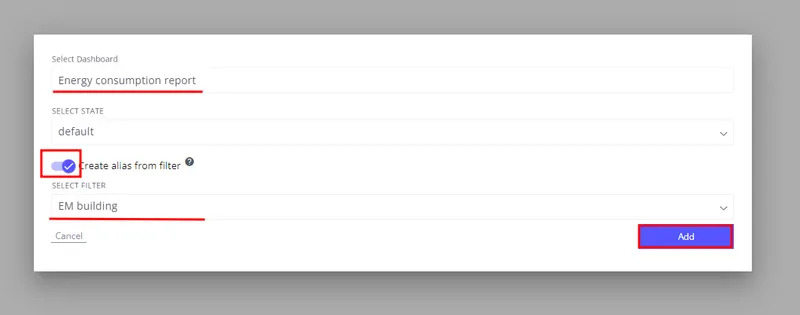 Configure Trendz views to enable filtering by building