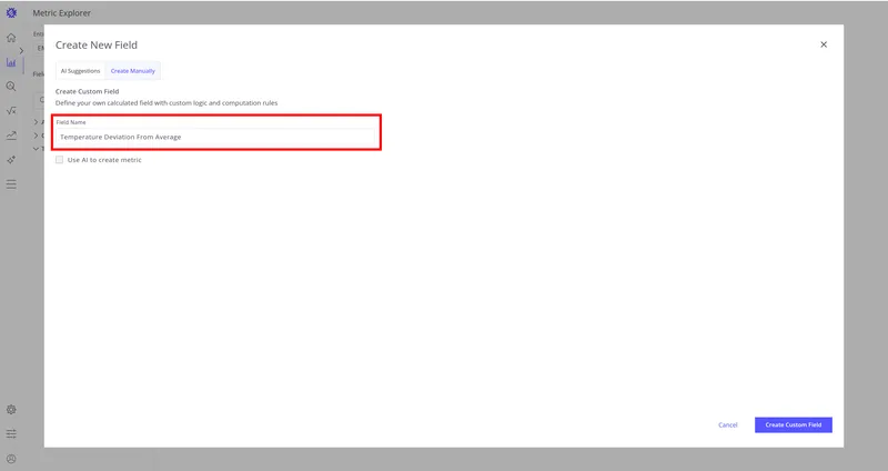 Create without AI — Field Name only