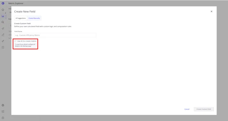 Generate with AI disabled