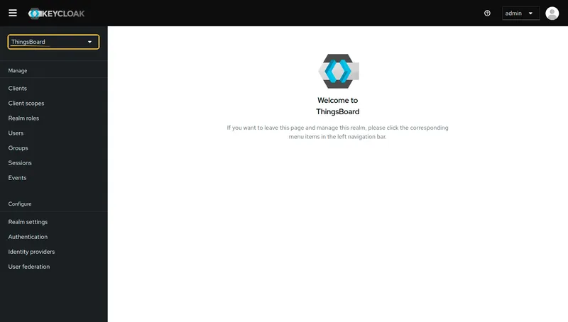 ThingsBoard realm created