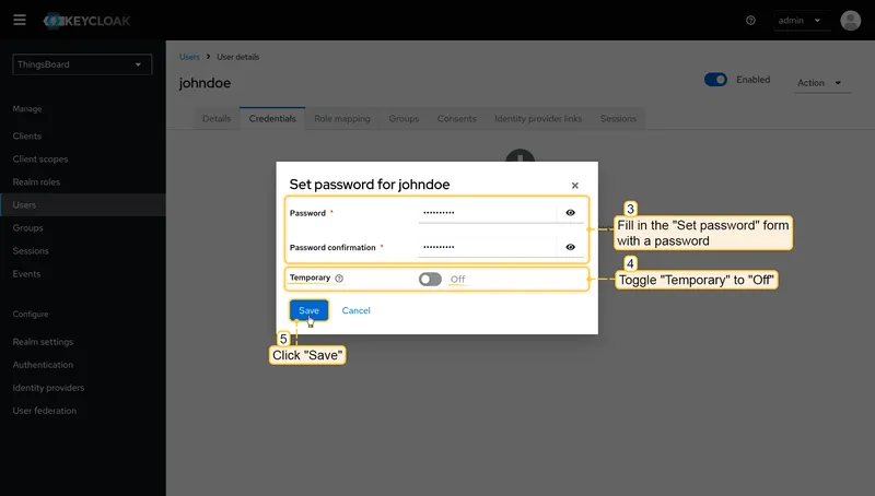 Set password form