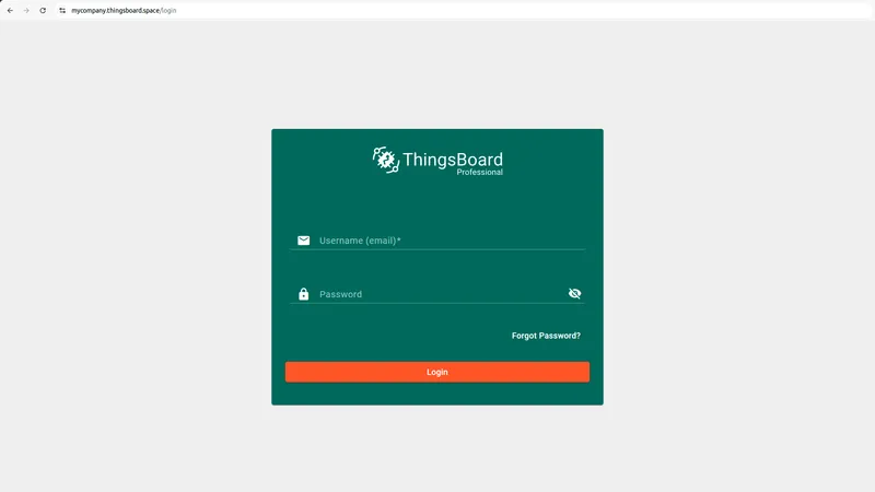ThingsBoard login page on custom domain