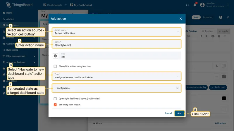 Configure action