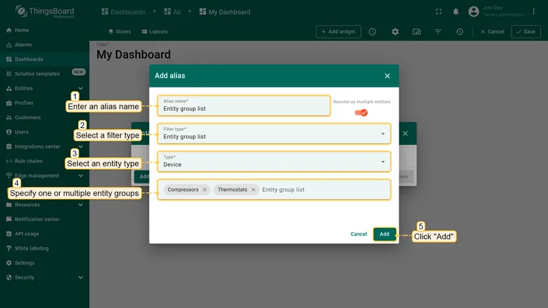 Entity group list alias