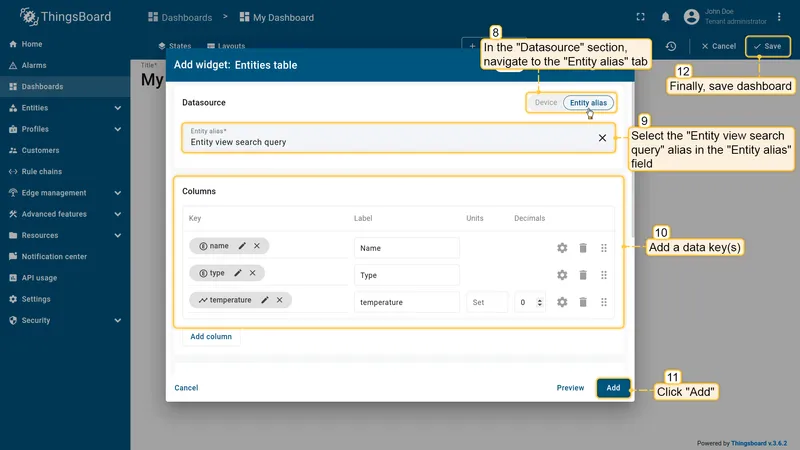 Entity view search configured