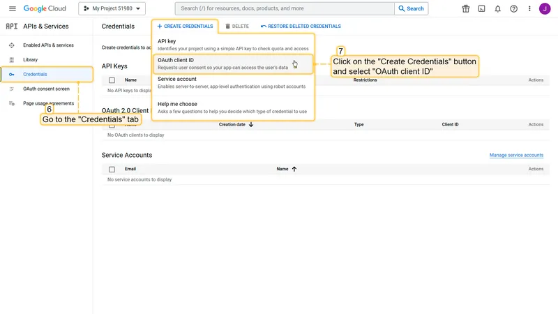 Create OAuth client ID