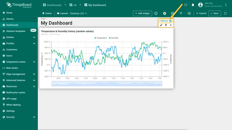Identify referenced widget
