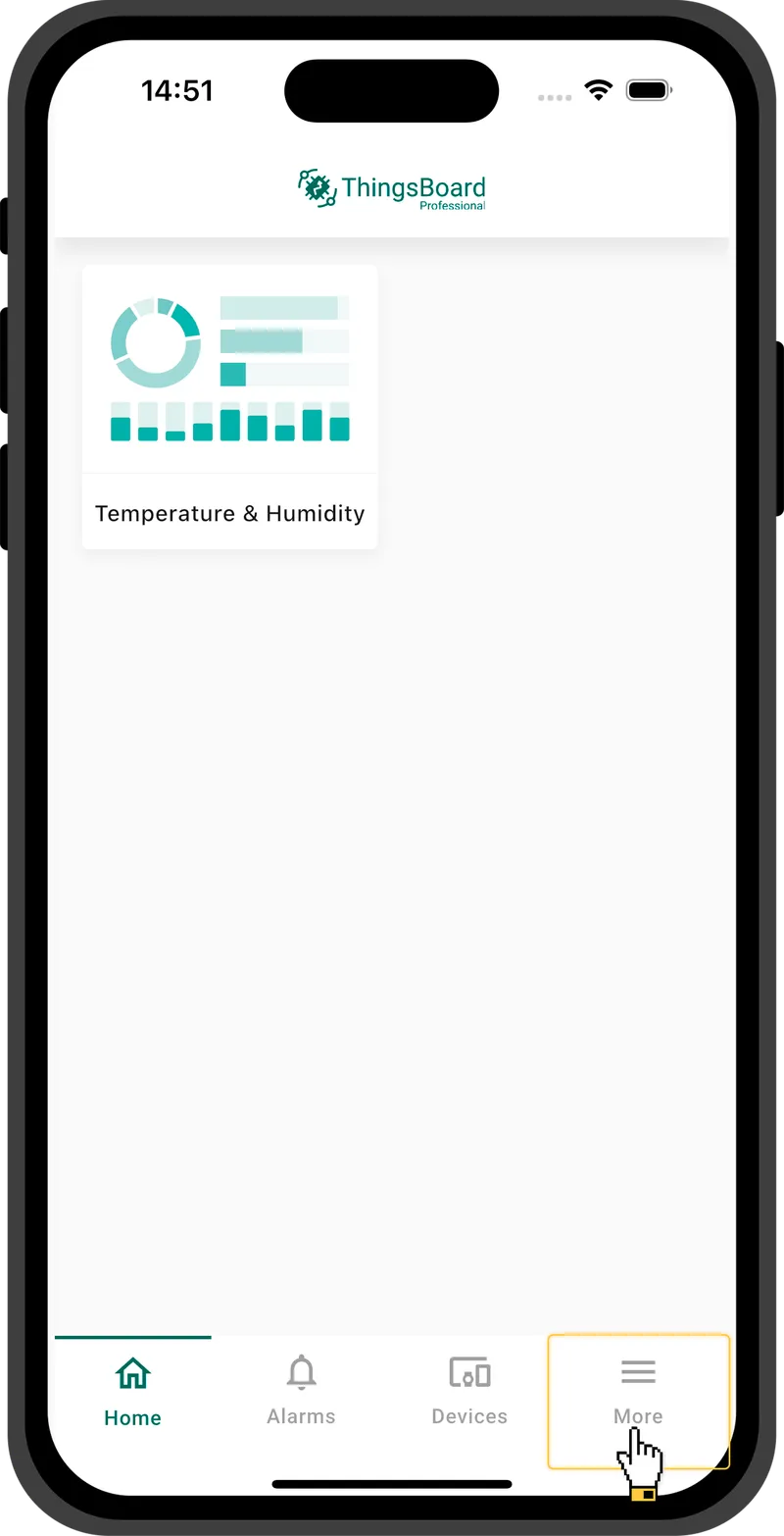 Mobile device showing the bottom navigation bar with a More tab