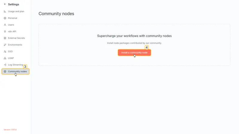 Community Nodes tab