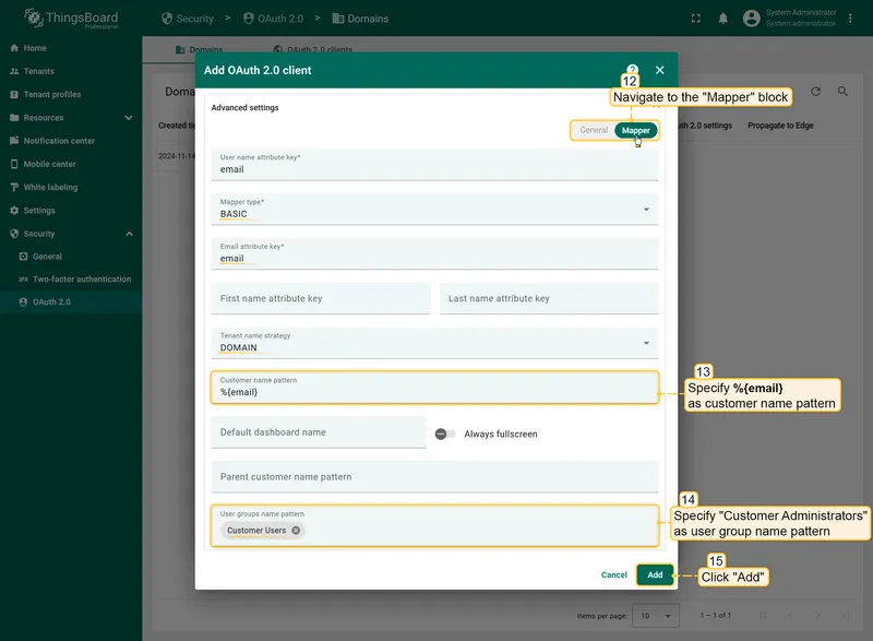 Mapper configuration for Auth0