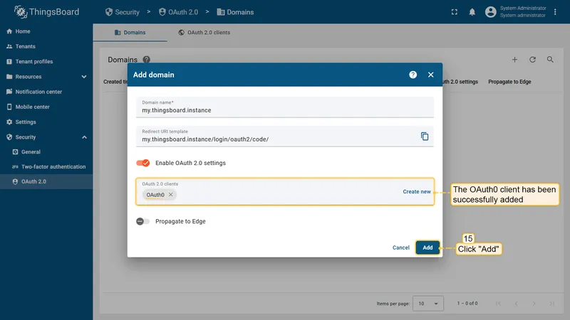 Auth0 client successfully added
