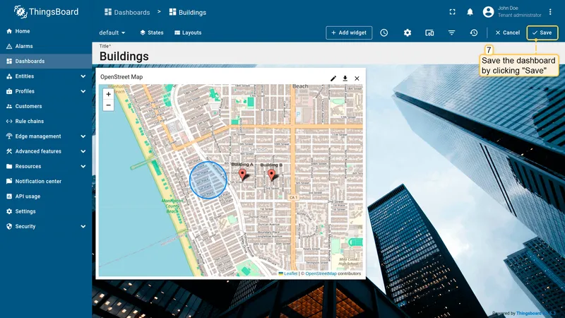 Dashboard ready for circle click