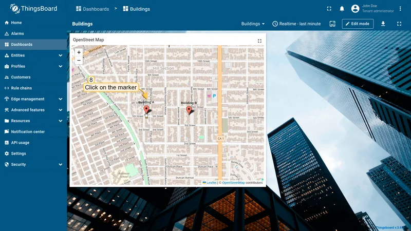 Click marker on map
