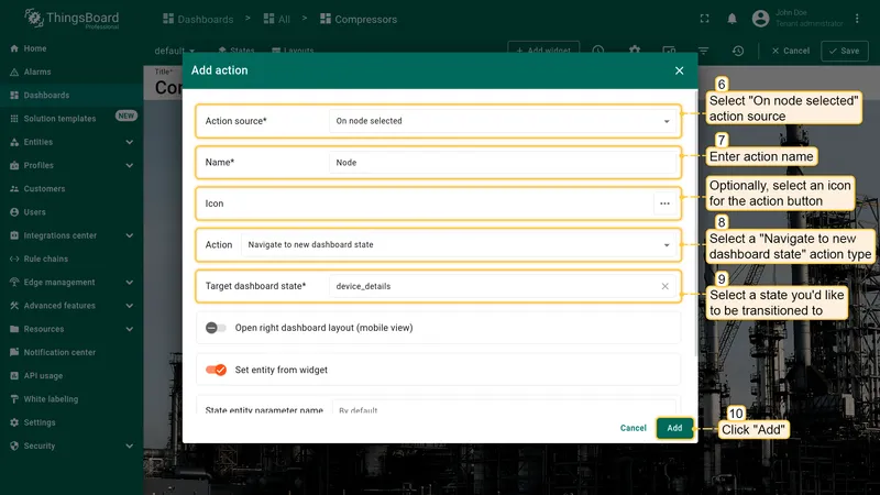 Configure action