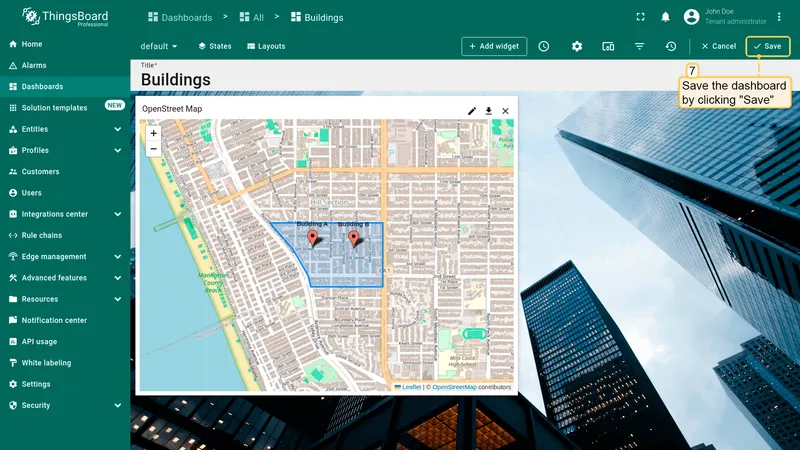 Dashboard ready for polygon click