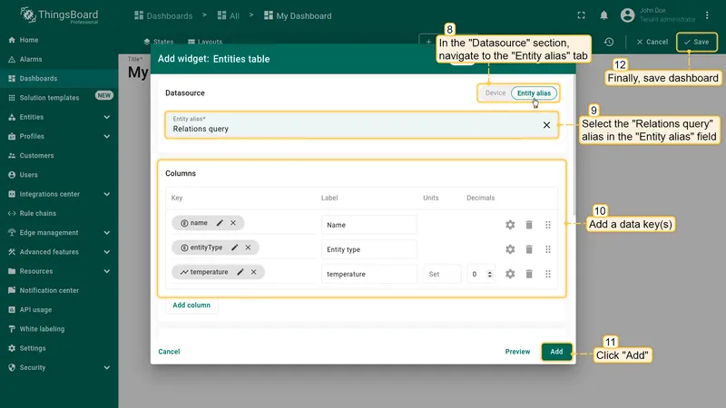 Relations query configured