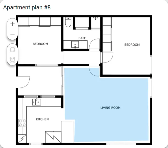 Robot vacuum working area polygon on floor plan