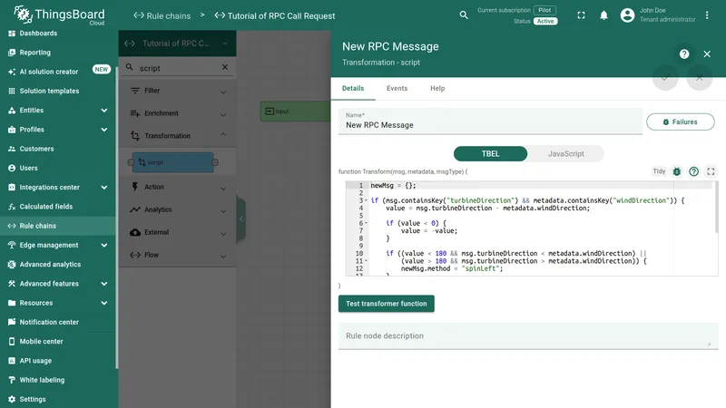 New RPC Message script node configuration