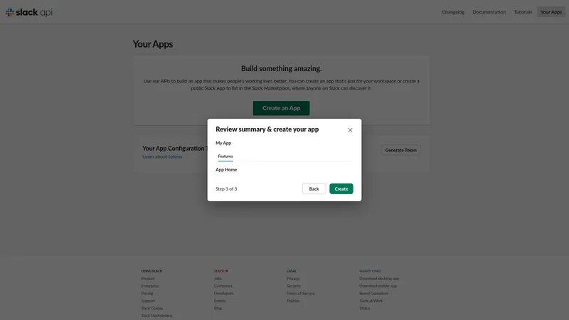 Review summary and create your app — Step 3 of 3