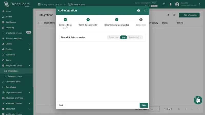 Skip downlink data converter