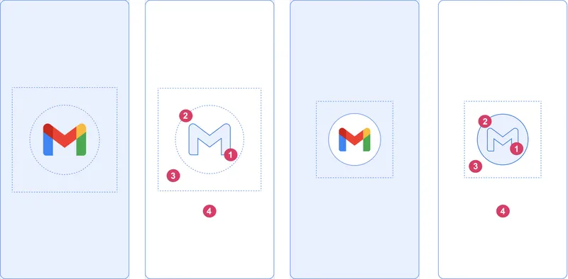 Splash screen icon size layout showing safe zones for both variants