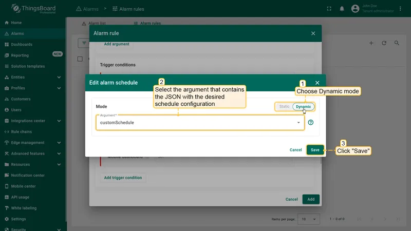 Dynamic schedule mode