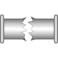 Horizontal broken pipe SCADA symbol
