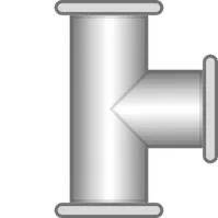 Right tee pipe SCADA symbol