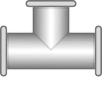 Top tee pipe SCADA symbol