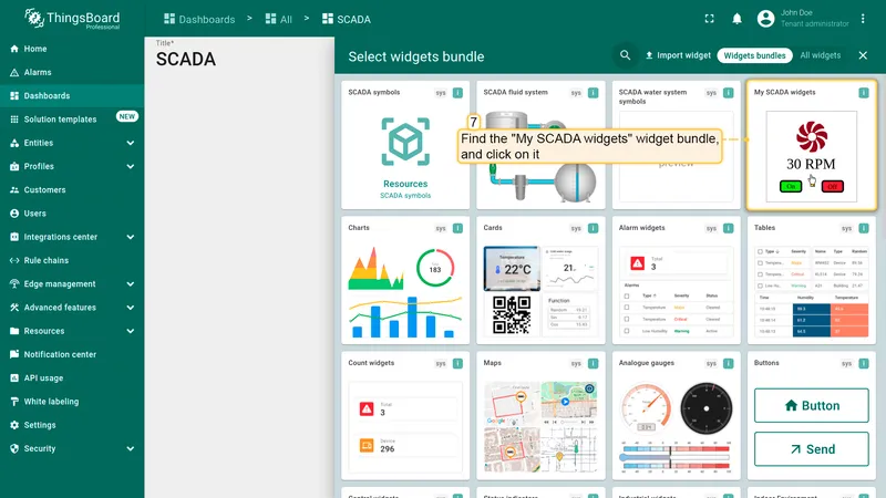 Test widget - select bundle