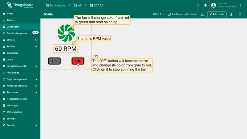 Test widget - fan off state