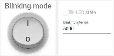 To change period of the blinking we just need to change the value on our dashboard.