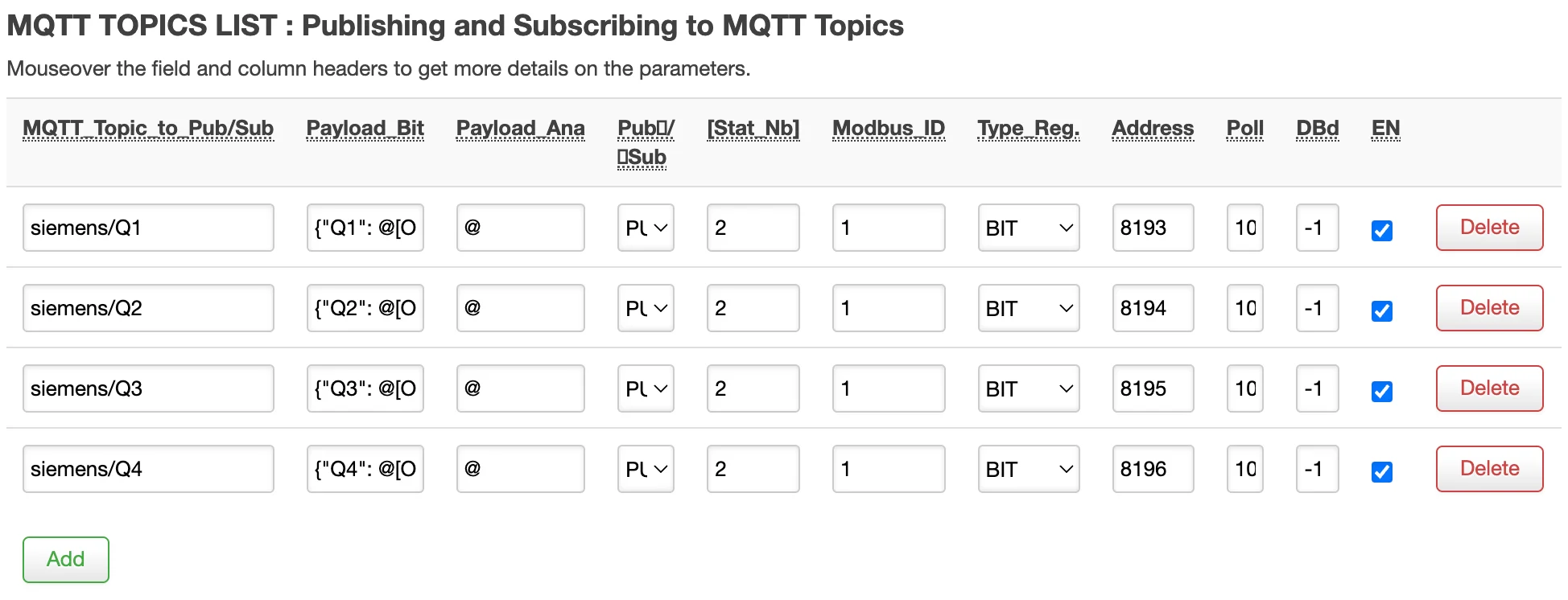 MQTT topic list configuration in ACE Gateway