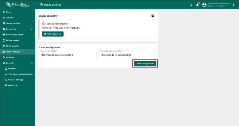 Click Save configuration