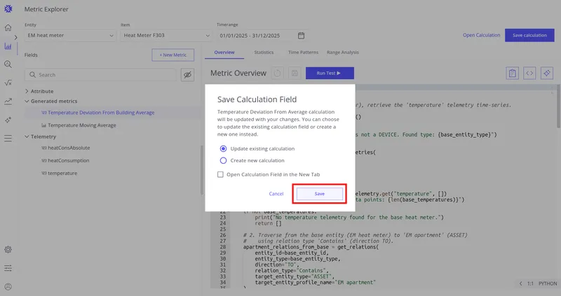 Update existing calculation