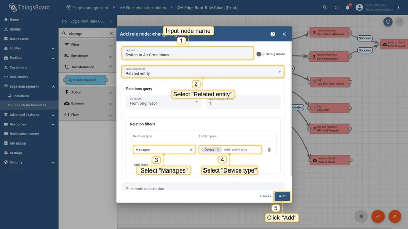 Configure Change originator to switch to Air Conditioner