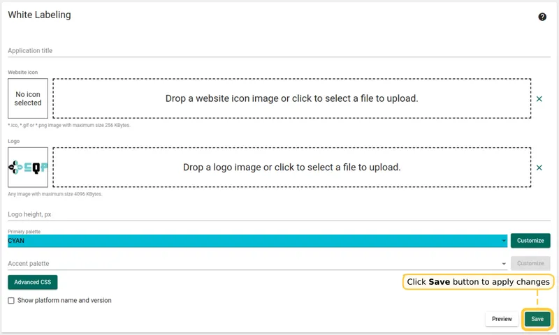 Save button