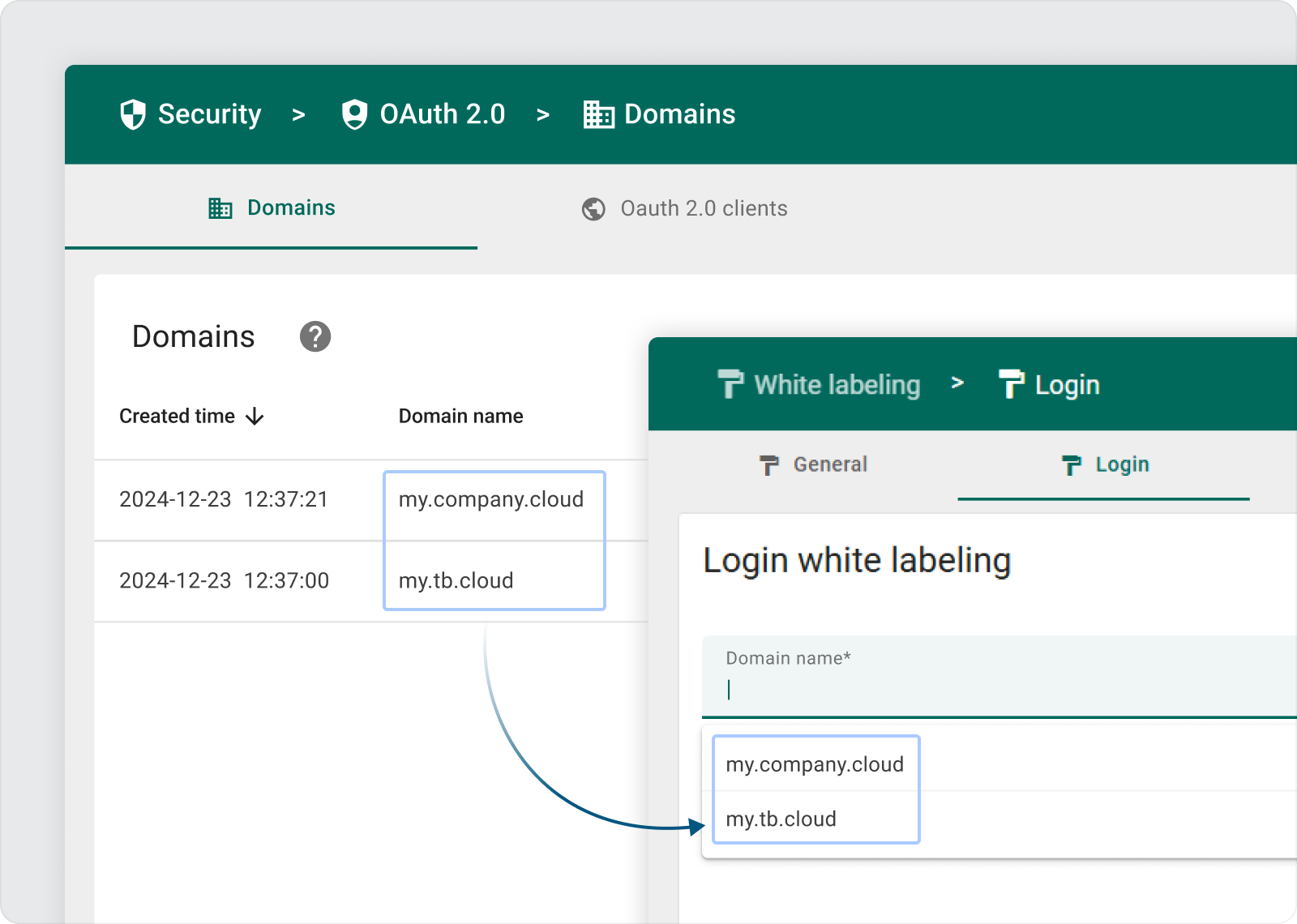 Domain management feature in ThingsBoard 3.9